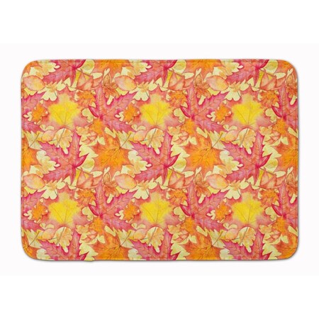 Carolines Treasures Fall Leaves Watercolor Red Machine Washable Memory Foam Mat BB7498RUG